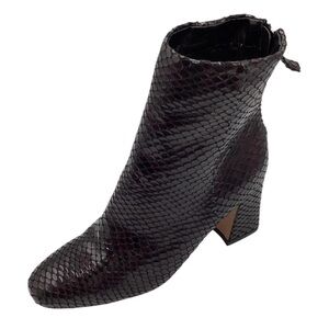 Topshop Womens black Faux Leather Snake Mid Heel Ankle Boots Size us 7.5 new